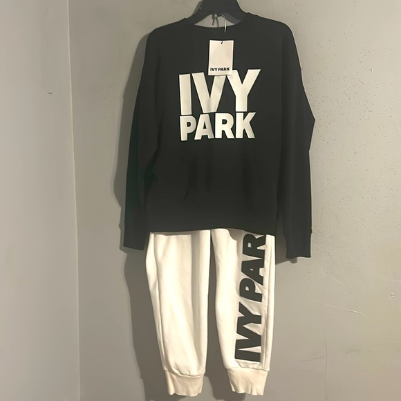 2 piece Ivy Park Black and White Sweatshirt and Joggers Set NWT
